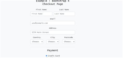 bootstrap checkout form.